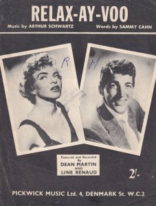 Relax-Ay-Voo Dean Martin 1950s Sheet Music