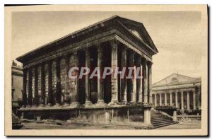 Postcard Old Nimes Roman monument La Maison Carree