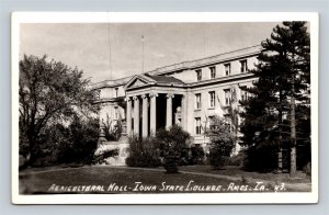 RPPC Agricultural Hall Iowa State College Ames IA Real Photo Postcard
