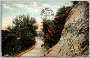Zanesville Ohio 1908 Postcard Dug Road Muskingum County