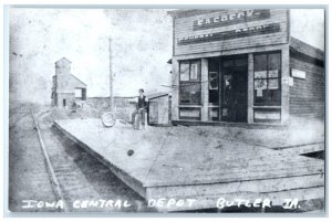 c1960's Iowa Central Depot Butler Iowa Train Depot Station RPPC Photo Postcard