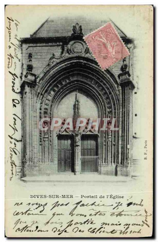 Old Postcard Dives sur Mer Church Portal