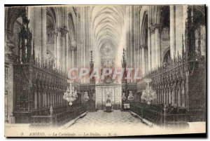 Old Postcard Amiens Cathedrale The Stalls