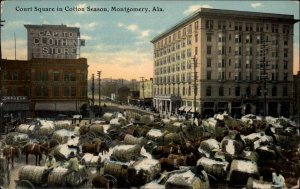 Montgomery Alabama Al Court Square Cotton Season c1910 Postcard