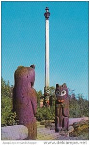 Indian Abraham Lincoln TotemPole At Saxman Totem Park Ketchikan Alaska