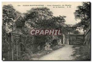 Old Postcard Paris Montmartre corner Champetre the Moulin de la Galette