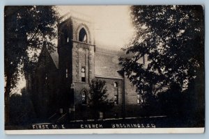 Brookings South Dakota SD Postcard RPPC Photo First Methodist Church 1912 Posted