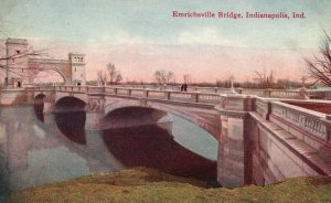 Vintage Postcard 1910's View Emrichsville Bridge Indianapolis Indiana IND