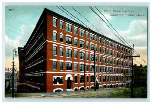 c1910 Plant Shoe Factory, Jamaica Plain, Massachusetts MA Postcard