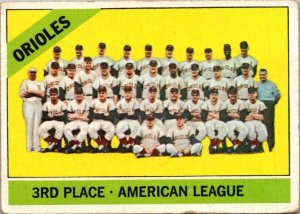 1966 Topps Baseball Card 1965 Baltimore Orioles sk3008