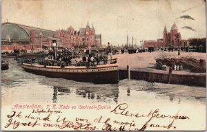 Netherlands Amsterdam P.H Kade Central Station Vintage Postcard C107