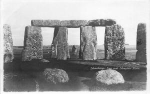 Stonehenge Sun Slaughter Stone 1920s Wilshire UK RPPC Photo Postcard 232