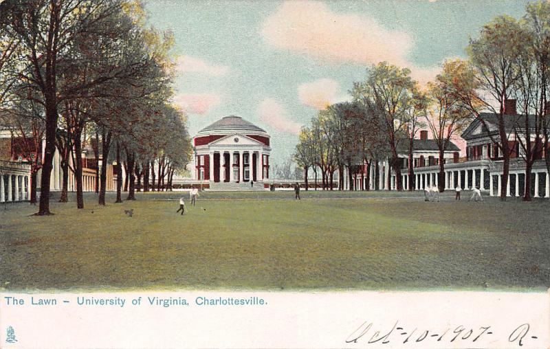 The Lawn, University of Virginia, Charlottesville, VA,, Early Postcard, Unused