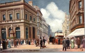 Birmingham Street Scene TUCK POSTCARD WAGON c1910