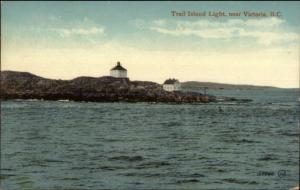 Victoria BC Trail Island Lighthouse c1910 Postcard