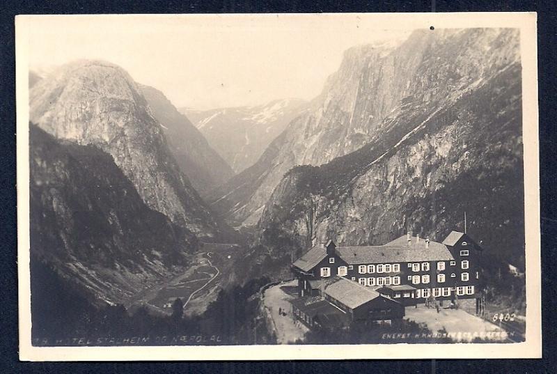 Stalheim Hotel NÃ¦rÃ¸y Valley Norway RPPC unused c1920's