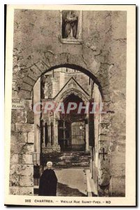 Old Postcard Old Chartres Rue Saint Yves