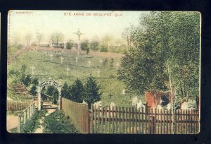 Saint-Anne-de-Beaupré, Quebec Canada Postcard, Cemetery