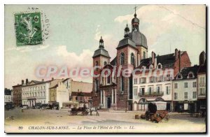 Old Postcard Chalon sur Saone The PLace of City Hotel