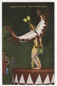 Eagle Dance Koshare Indian Dancer Native American linen postcard