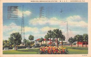Jacksonville Florida Broadcasting Station WJAX Linen Vintage Postcard AA56234