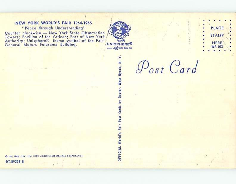 Unused 1964 WORLD FAIR New York City NY hn1552-12