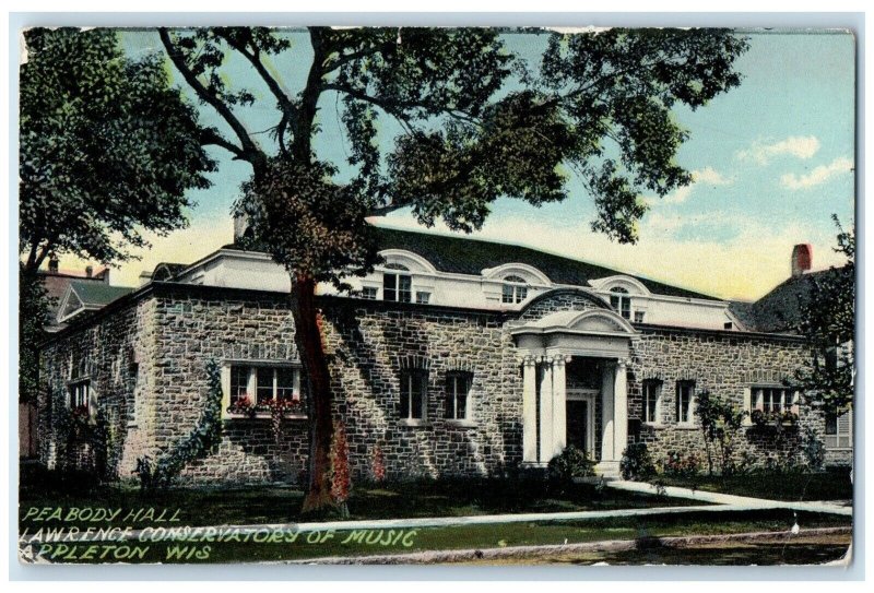 1911 Peabody Hall Lawrence Conservatory Music Field Appleton Wisconsin Postcard