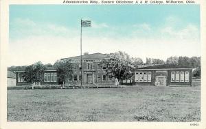 Postcard Administration Building Eastern OKlahoma A&M College Wilburton Latimer