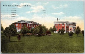 1920's Jewell Lutheran College Iowa IA Campus Building Grounds Posted Postcard