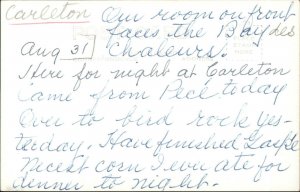 Quebec - Hotel Baie Bleue - Bay Des Chaleurs Carleton? RPPC Postcard