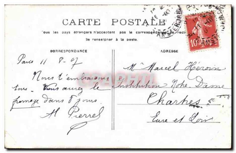 Paris Old Postcard Pantheon