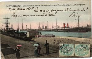 CPA St-NAZAIRE-Panorama du Bassin du Penhouet avec le Transatlantiqu (222382)