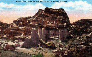 Vintage Postcard-Badlands-Black Hills-South Dakota