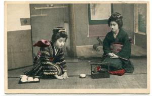 Japanese Women Tea Ceremony Japan 1910c postcard