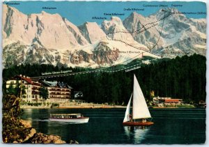 M-53562 Eibsee to Zugspitze with routes of the two Bavarian Zugspitze Railway...