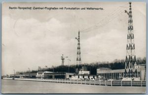 BERLIN GERMANY TEMPENHOF AIRPORT 1927 ANTIQUE REAL PHOTO POSTCARD RPPC