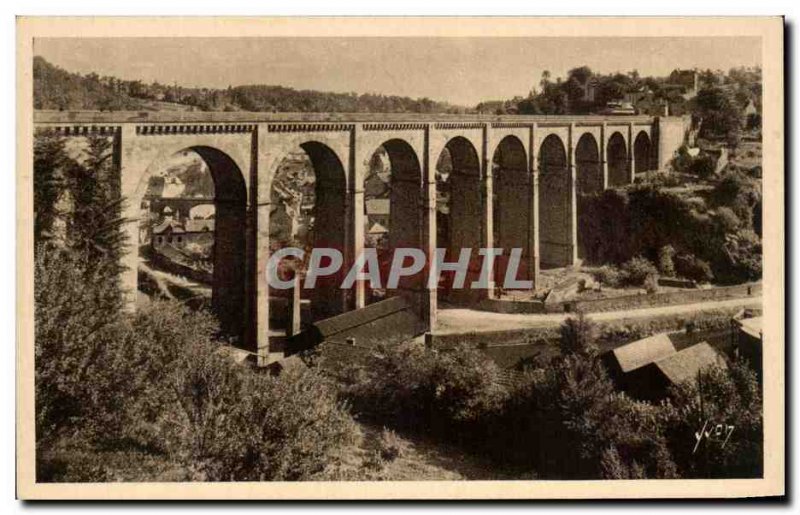 Old Postcard Dinan Viaduct From Lanvallay