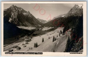 c1910s Gargellen Austria RPPC Ski Resort Ritzenspitzen Birds Eye Real Photo A141