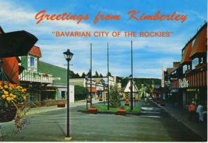 Greetings from Kimberley, Bavarian City OF The Rockies, BC. Canada Postcard 