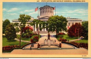 Ohio Columbus State Capitol Building and McKinley Memorial Curteich