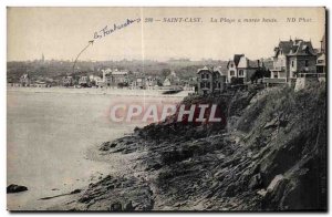 Old Postcard Saint Cast The Beach at high tide Nd Phol