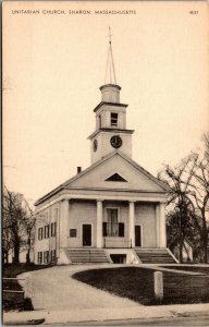 Vtg Sharon Massachusetts MA Unitarian Church 1940s Postcard