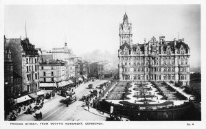 RPPC Princes Street From Scott's Monument EDINBURGH c1910s Vintage Postcard