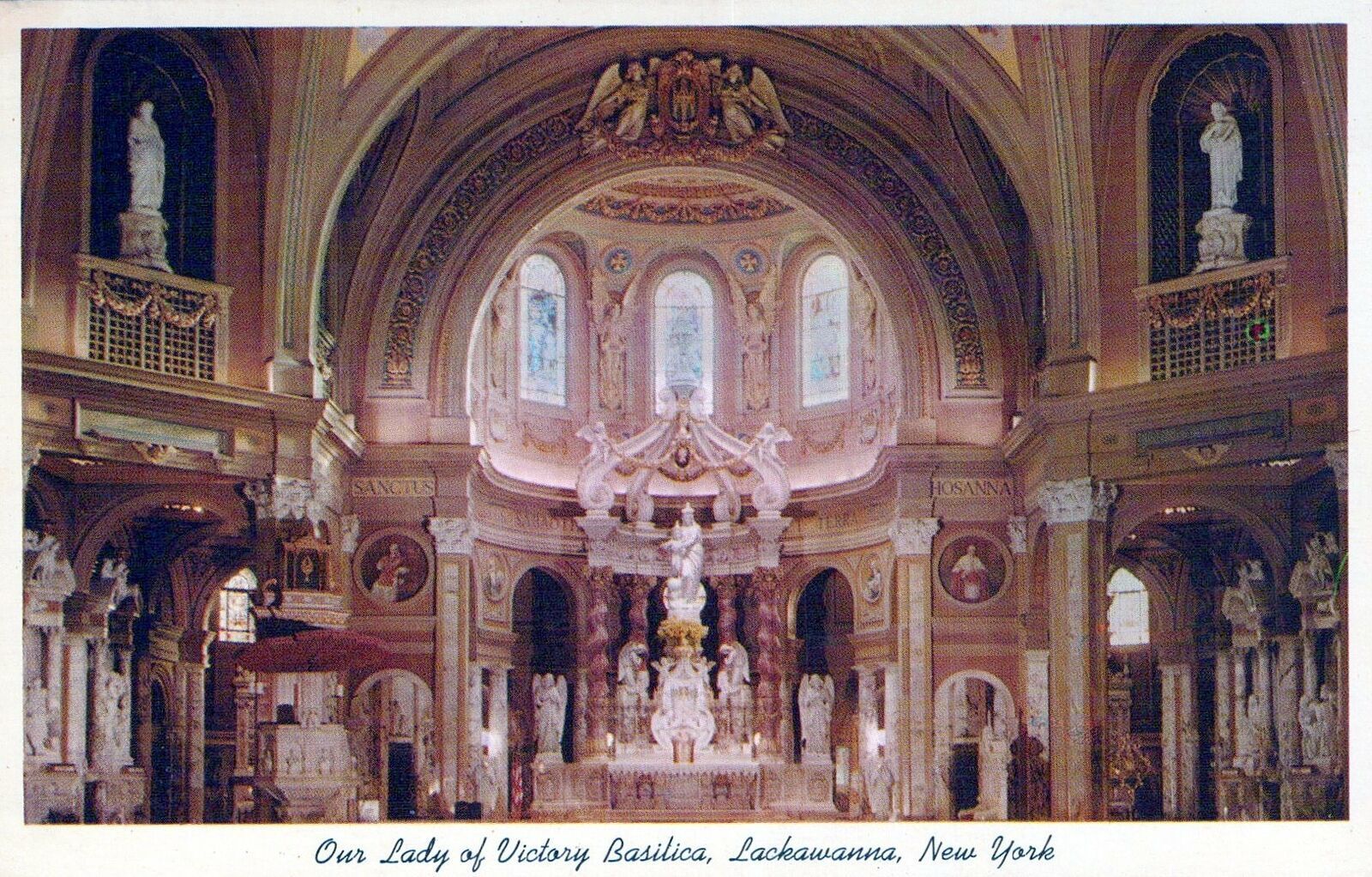 Vintage Standard Size Postcard OUR Lady of Victory Basilica Lackawanna