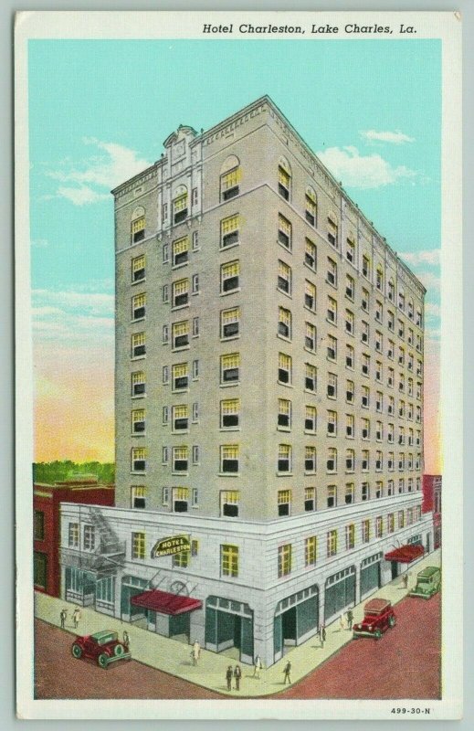 Lake Charles Louisiana~Hotel Charleston~Fire Escape~Ate Sunday Dinner~1946 Linen 