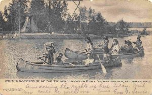 Native American Indian Gathering Tribes Hiwawatha Play Petoskey MI 1906 postcard 