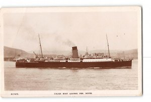 Dover Kent England Creased RPPC Real Photo 1929 Calais Steam Boat Leaving Pier