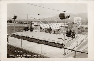 Stage at Kitsilano Beach Vancouver BC Hannay Hannby ? RPPC Postcard G4