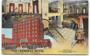 Cleveland, Tennessee CHEROKEE HOTEL Cherokee Indian c1930s Vintage Postcard
