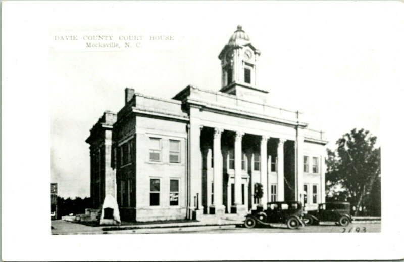 Vtg RPPC 1940s Mocksville NC North Carolina Davie County Court House Building 